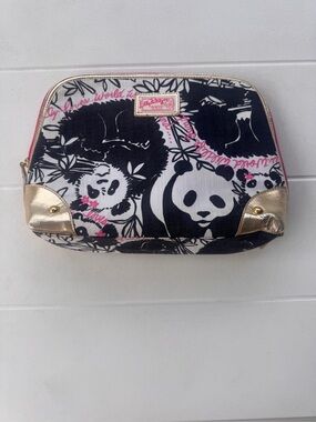 Lilly Pulitzer Originals Pandamonium Pink Toiletry Bag 12x9x3 Panda Limited